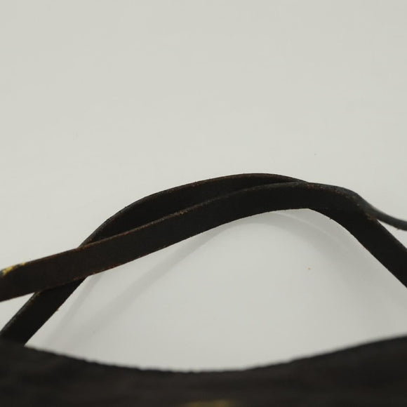 FENDI Zucca Canvas Hand Bag Black Silver Auth hk2785