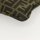 FENDI Zucca Canvas Shoulder Bag Brown Black Auth hk2786-15
