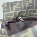 FENDI Zucca Canvas Shoulder Bag Brown Black Auth hk2786-22