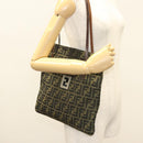 FENDI Zucca Canvas Shoulder Bag Brown Black Auth hk2786-24
