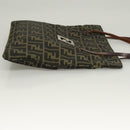 FENDI Zucca Canvas Shoulder Bag Brown Black Auth hk2786-3