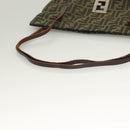 FENDI Zucca Canvas Shoulder Bag Brown Black Auth hk2786-14