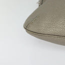 FENDI Celeria Shoulder Bag Leather Gray Silver Auth hk2788-10