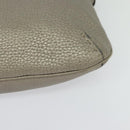 FENDI Celeria Shoulder Bag Leather Gray Silver Auth hk2788-14