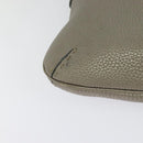 FENDI Celeria Shoulder Bag Leather Gray Silver Auth hk2788-15