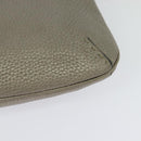 FENDI Celeria Shoulder Bag Leather Gray Silver Auth hk2788-13