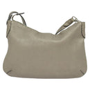 FENDI Celeria Shoulder Bag Leather Gray Silver Auth hk2788-3