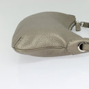 FENDI Celeria Shoulder Bag Leather Gray Silver Auth hk2788-5