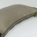 FENDI Celeria Shoulder Bag Leather Gray Silver Auth hk2788-6