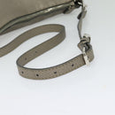 FENDI Celeria Shoulder Bag Leather Gray Silver Auth hk2788-7