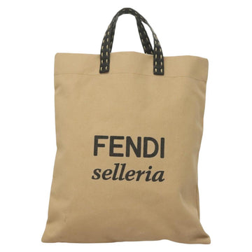 FENDI Celeria Hand Bag Canvas Beige Auth hk2789 - 0