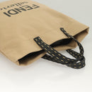 FENDI Celeria Hand Bag Canvas Beige Auth hk2789-6