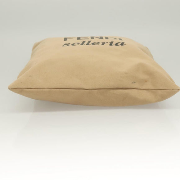 FENDI Celeria Hand Bag Canvas Beige Auth hk2789