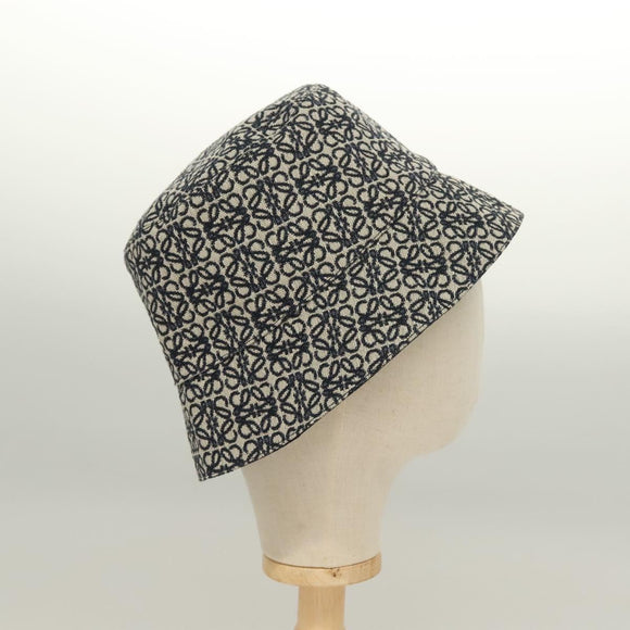 LOEWE Anagram Reversible Bucket Hat Canvas Navy Auth hk2801