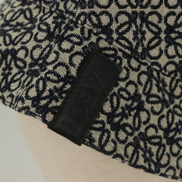 LOEWE Anagram Reversible Bucket Hat Canvas Navy Auth hk2801
