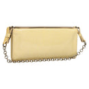 Salvatore Ferragamo Vala Chain Shoulder Bag Enamel Yellow Auth hk2804-1