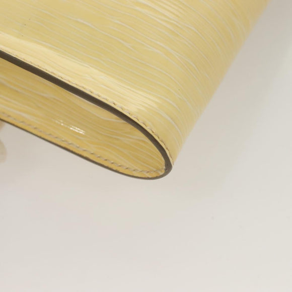 Salvatore Ferragamo Vala Chain Shoulder Bag Enamel Yellow Auth hk2804