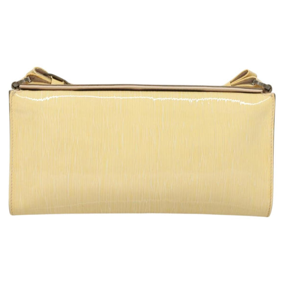 Salvatore Ferragamo Vala Chain Shoulder Bag Enamel Yellow Auth hk2804