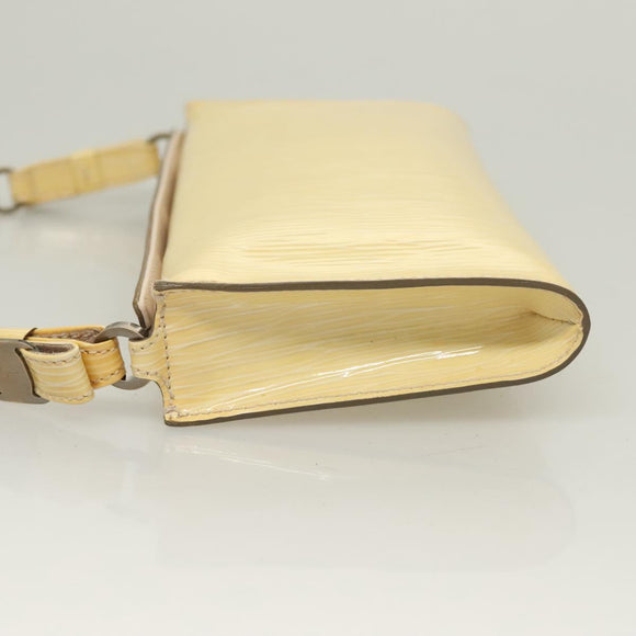 Salvatore Ferragamo Vala Chain Shoulder Bag Enamel Yellow Auth hk2804