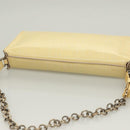 Salvatore Ferragamo Vala Chain Shoulder Bag Enamel Yellow Auth hk2804-6