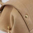 Salvatore Ferragamo Gancini Handtasche Leder Beige Gold Auth hk2805-15