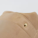 Salvatore Ferragamo Gancini Handtasche Leder Beige Gold Auth hk2805-17