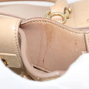 Salvatore Ferragamo Gancini Handtasche Leder Beige Gold Auth hk2805-20