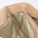 Salvatore Ferragamo Gancini Handtasche Leder Beige Gold Auth hk2805-22