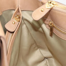 Salvatore Ferragamo Gancini Handtasche Leder Beige Gold Auth hk2805-12