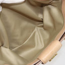 Salvatore Ferragamo Gancini Handtasche Leder Beige Gold Auth hk2805-26
