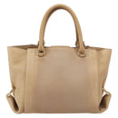 Salvatore Ferragamo Gancini Handtasche Leder Beige Gold Auth hk2805-2
