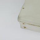 Salvatore Ferragamo Gancini Hand Bag Leather White Gold Auth hk2806-12