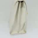 Salvatore Ferragamo Gancini Hand Bag Leather White Gold Auth hk2806-4