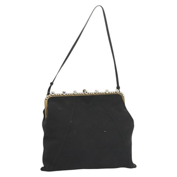 Miu Miu Shoulder Bag Cotton Black Auth hk2812