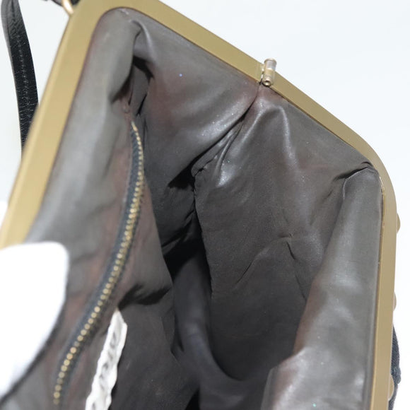 Miu Miu Shoulder Bag Cotton Black Auth hk2812