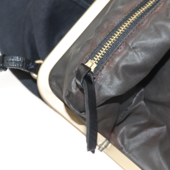 Miu Miu Shoulder Bag Cotton Black Auth hk2812