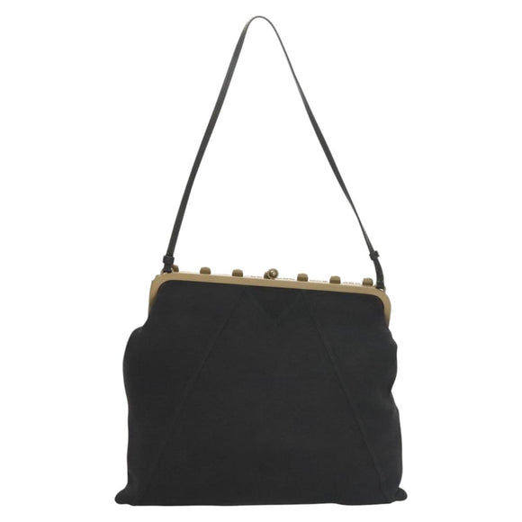 Miu Miu Shoulder Bag Cotton Black Auth hk2812
