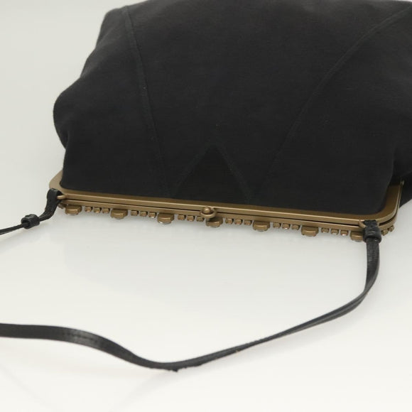 Miu Miu Shoulder Bag Cotton Black Auth hk2812