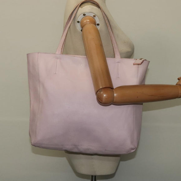 CELINE Horizontalkava Tote Bag Leather Pink Gold Auth hk2816