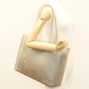 CHANEL Tote Bag Rubber Gray CC Auth hk2818-20