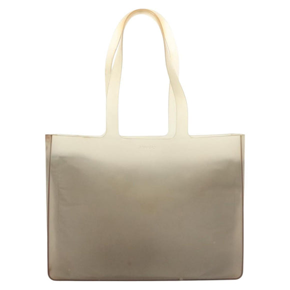 CHANEL Tote Bag Rubber Gray CC Auth hk2818