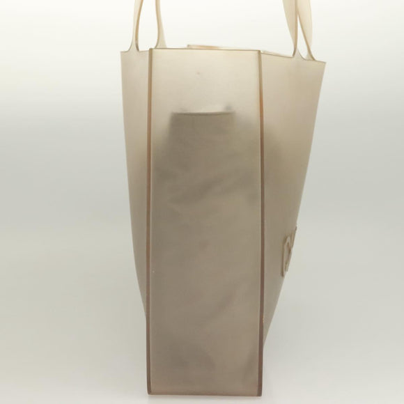 CHANEL Tote Bag Rubber Gray CC Auth hk2818