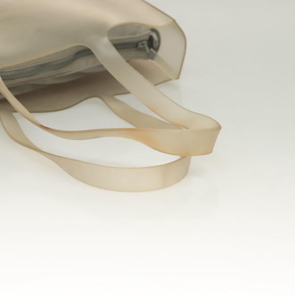 CHANEL Tote Bag Rubber Gray CC Auth hk2818