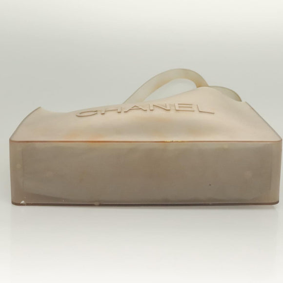 CHANEL Tote Bag Rubber Gray CC Auth hk2818