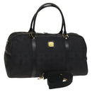 MCM Logogram Vicetos Boston Bag Nylon 2way Brown Gold Auth hk2824-1