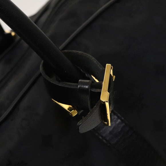 MCM Logogram Vicetos Boston Bag Nylon 2way Brown Gold Auth hk2824