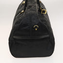 MCM Logogram Vicetos Boston Bag Nylon 2way Brown Gold Auth hk2824-5