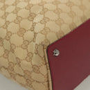 GUCCI GG Canvas Tote Bag Beige Silver 120836 Auth hk2844-10
