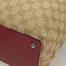 GUCCI GG Canvas Tote Bag Beige Silver 120836 Auth hk2844-11