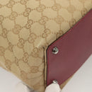 GUCCI GG Canvas Tote Bag Beige Silver 120836 Auth hk2844-12